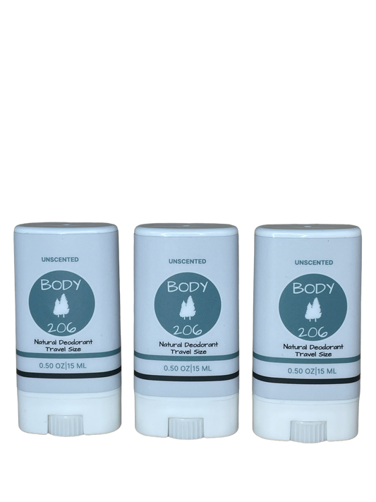 Travel Size Natural Deodorant Unscented 3-Pack