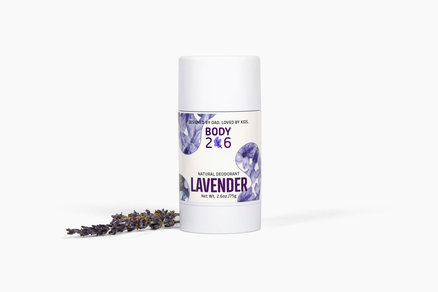 BODY206 Natural Kids Deodorant, Aluminum-Free, Baking Soda-Free, Paraben-Free (2.6oz.) (Lavender)
